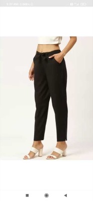 S enterprises Straight Fit Women Black Trousers