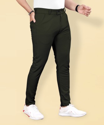 COMBRAIDED Regular Fit Men Black Trousers