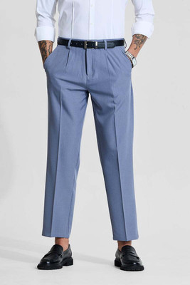 Snitch Slim Fit Men Light Blue Trousers
