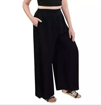 Biubaa Regular Fit Women Black Trousers