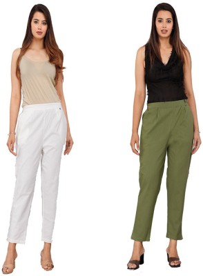 GOYAL TEXTILES Regular Fit Women White, Dark Green Trousers