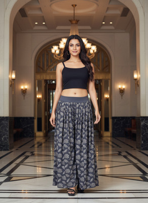 ZAYRAHETHNIK Flared Women Grey Trousers