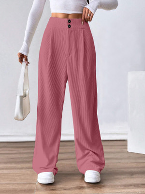 Rajovati Loose Fit Women Pink Trousers