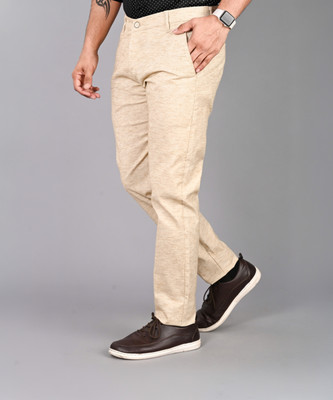 FUBAR Slim Fit Men Beige Trousers