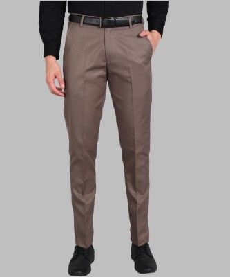 PROVOGUE Slim Fit Men Brown Trousers