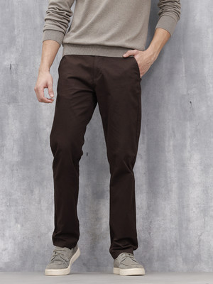 WROGN Slim Fit Men Brown Trousers