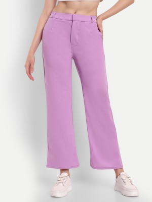 Broadstar Regular Fit Women Purple Trousers