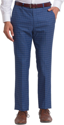 PARK AVENUE Slim Fit Men Blue Trousers