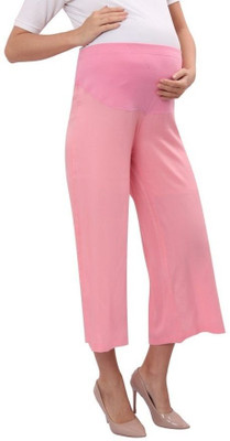 Mama & Bebe Flared Women Pink Trousers