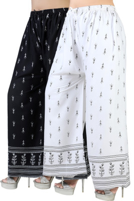 AarifGarment Flared Women Black, White Trousers
