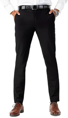 Republic Regular Fit Men Black Trousers