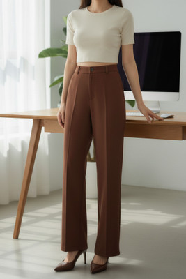 Trendtales Regular Fit Women Brown Trousers