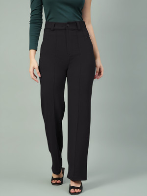 Maheshvi Regular Fit Women Black Trousers