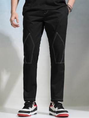 HIGHLANDER Slim Fit Men Black Trousers