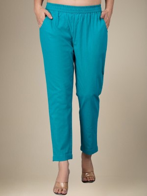 DGSM CRAFT Regular Fit Women Blue Trousers