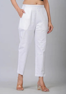 VENITYWAVE Regular Fit Women White Trousers