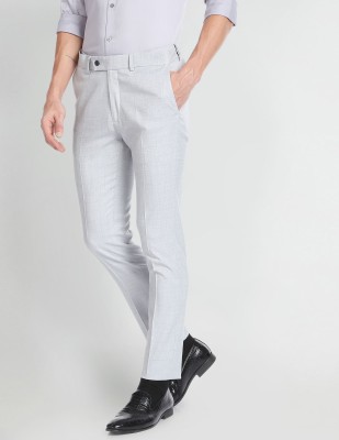 Arrow Newyork Regular Fit Men Grey Trousers