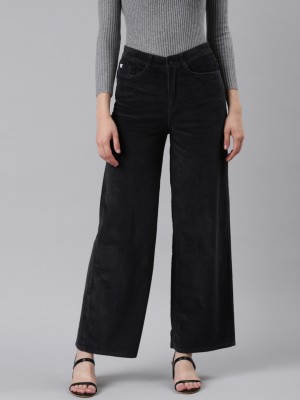 Showoff Regular Fit Women Black Trousers