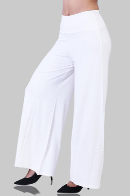 Laasa Sports Flared Women White Trousers