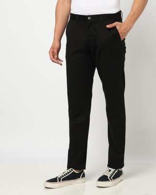 Blue Buddha Relaxed Men Black Trousers