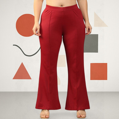 nitafashion Loose Fit Women Maroon Trousers
