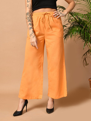 Azzurra Regular Fit Women Orange Trousers