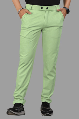 COMBRAIDED Slim Fit Men Green Trousers