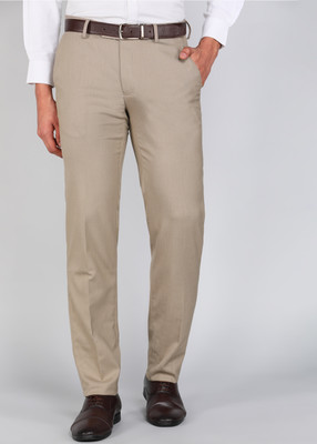 PETER ENGLAND Regular Fit Men Khaki Trousers