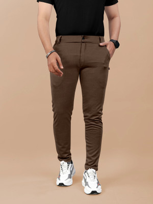 Flicfol Regular Fit Men Brown Trousers