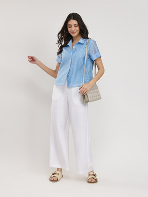 Pink Fort Regular Fit Women White Trousers