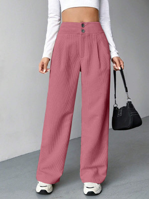 Rajovati Loose Fit Women Pink Trousers