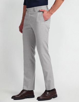 ARROW Slim Fit Men Grey Trousers