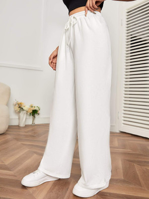 Dockstreet Loose Fit Women White Trousers