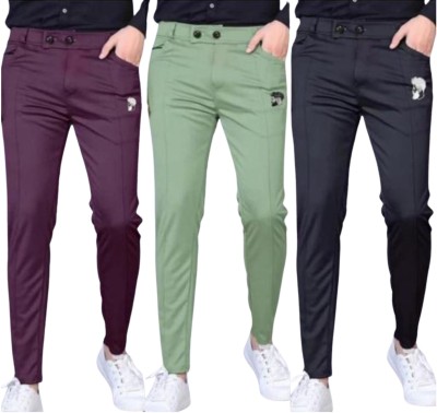 Gwalior law firm Regular Fit Men Maroon, Green, Black Trousers