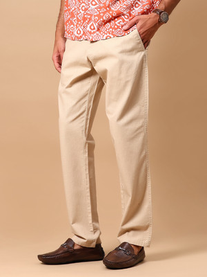V-MART Regular Fit Men Beige Trousers