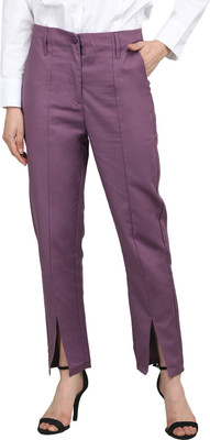 DLANXA Regular Fit Women Purple Trousers