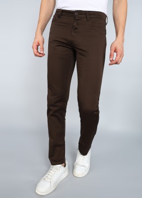 PROVOGUE Slim Fit Men Brown Trousers