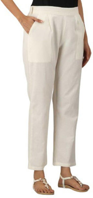 Dexus Regular Fit Women White Trousers