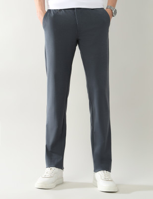 Arrow Newyork Regular Fit Men Grey Trousers