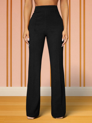 Anitafashion Comfort Fit, Regular Fit Women Black Trousers