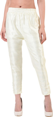 FLOREOS Regular Fit Women White Trousers