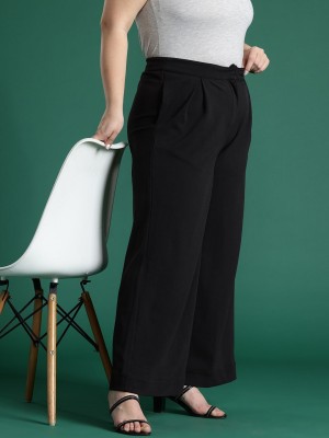 DressBerry Curve Regular Fit Women Black Trousers