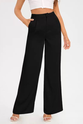 CHALODIA Regular Fit Women Black Trousers