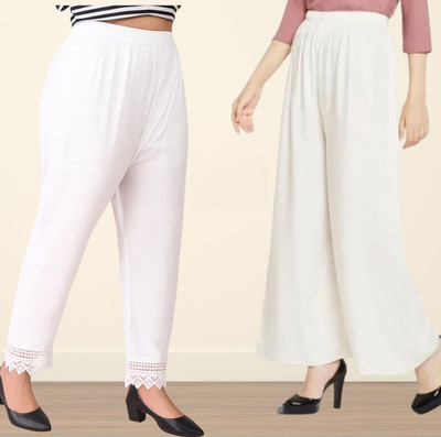 CALCUTTA FASHION Comfort Fit Women White Trousers