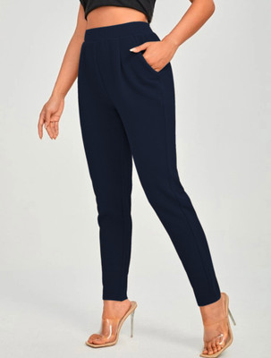 Maheshvi Regular Fit Women Dark Blue Trousers