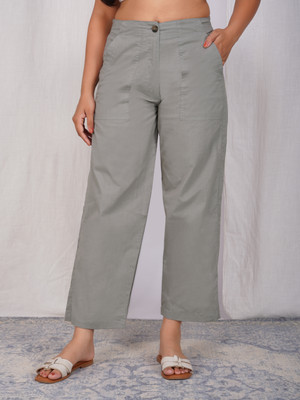 Zuri Regular Fit Women Grey Trousers