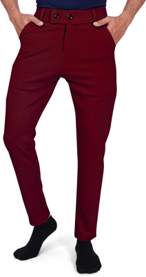 COMBRAIDED Regular Fit Men Maroon Trousers