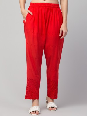 FamBee Relaxed Women Red Trousers