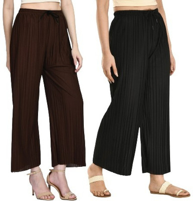 Brainbees Straight Fit Women Brown, Black Trousers