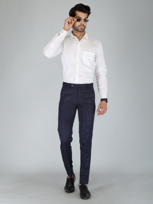 SILVERIO Regular Fit Men Blue Trousers